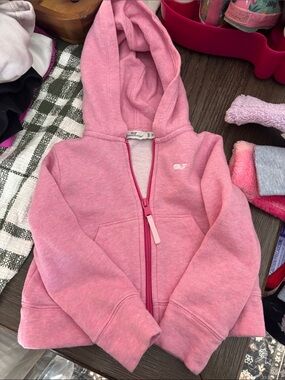 Vineyard Vines Pink Girls Zip-Up Hoodie